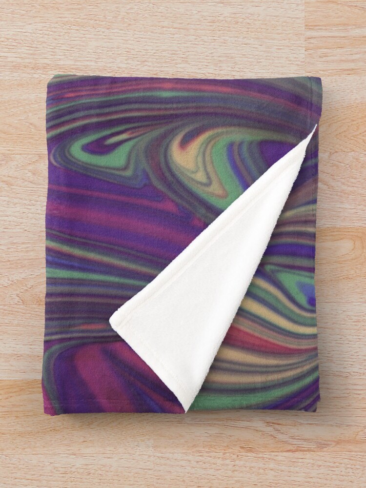 Alternate view of Psychedelic Liquid Pour Colorful Print Throw Blanket