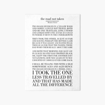 Item preview, The Road Not Taken by Robert Frost designed and sold by TypographyTales.