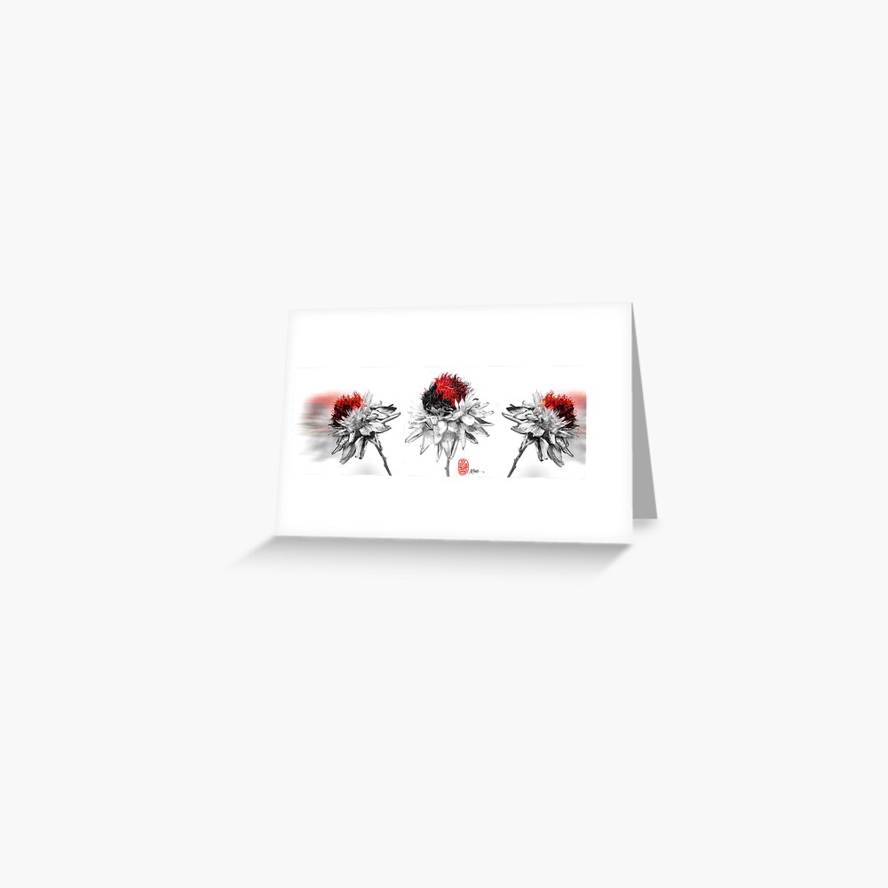 Wabi Sabi Red Greeting Card
