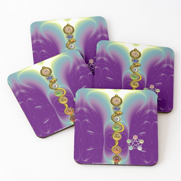 Item preview, ROD ASCLEPIUS 7 CHAKRAS, 5 ELEMENTS ,YOGA ,SPIRITUAL ENERGY Purple Teal Green designed and sold by BulganLumini.