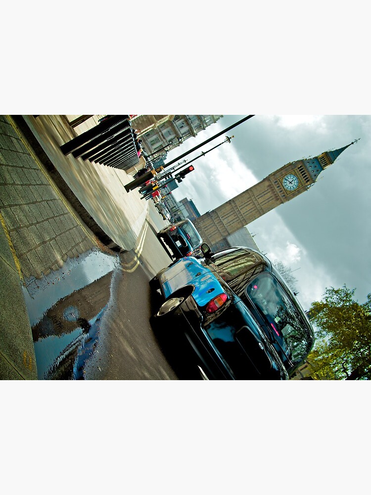 Big Ben in Puddle with Black Cab by doug88888