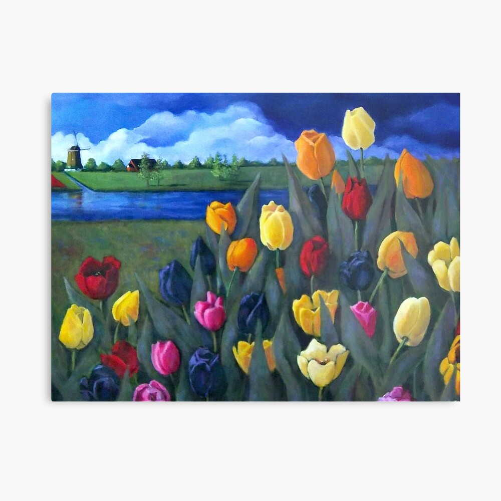 Dutch Tulips, Hand Painted Flowers, Holland, Windmill, Painting, Art Scarf  for Sale by Joyce Geleynse | Redbubble