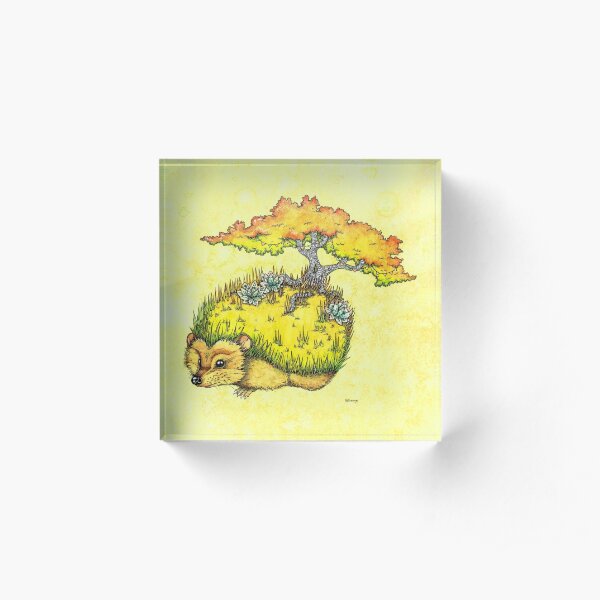 Hedgehog Garden Acrylic Block