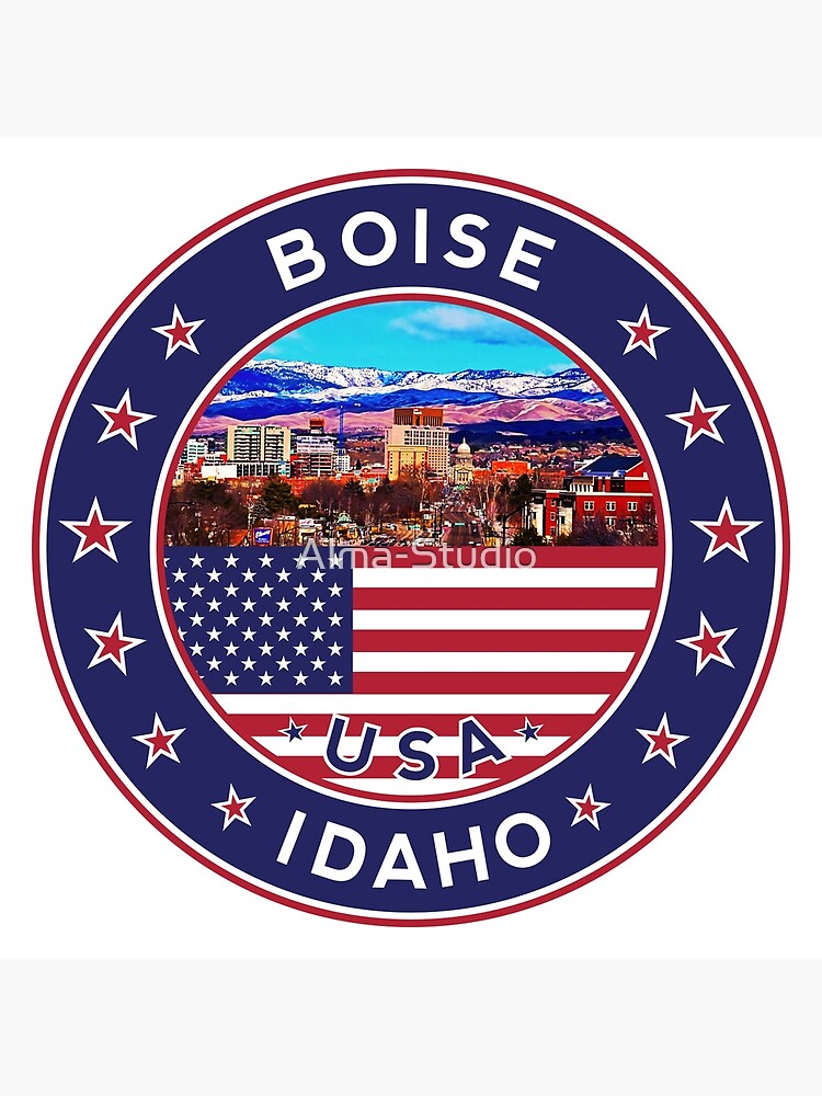 "Boise, Idaho, rounded design with photo" Poster by AlmaStudio Redbubble