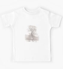 Solitary Tree in Snow Kids Tee