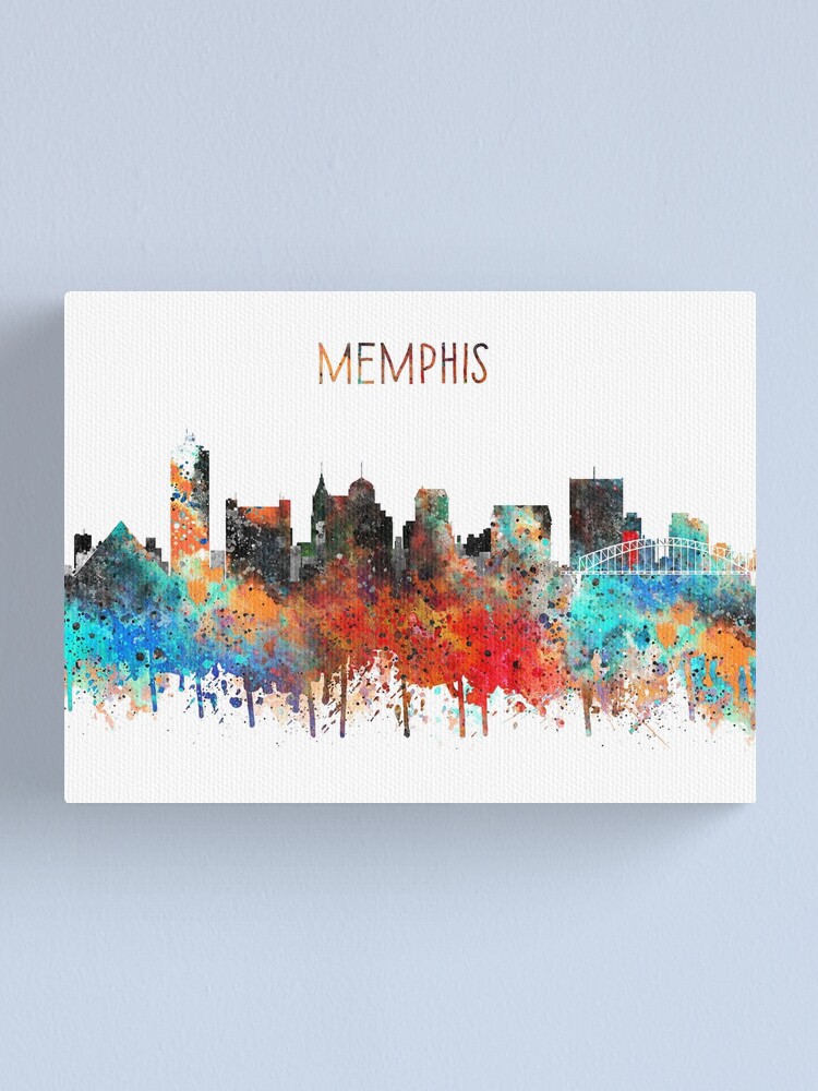 "Memphis, Memphis skyline, Memphis Florida, watercolor Memphis" Canvas