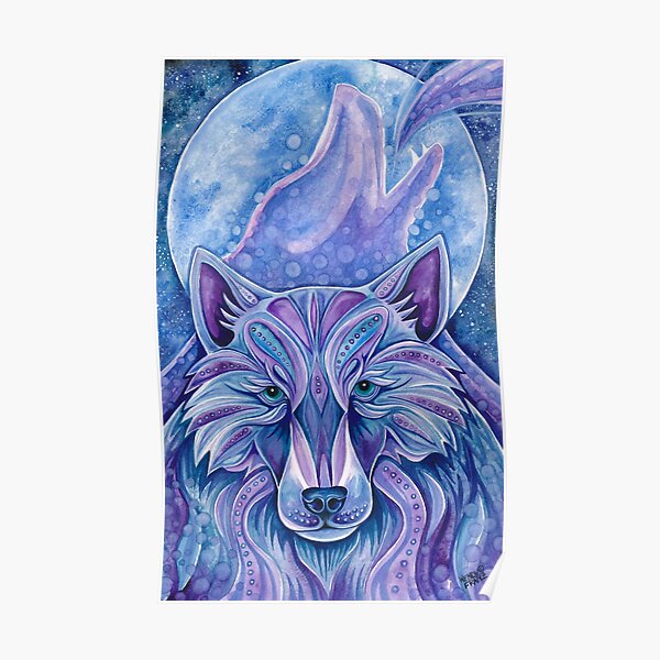 Wolf Moon Poster For Sale By Wendyfranzart Redbubble