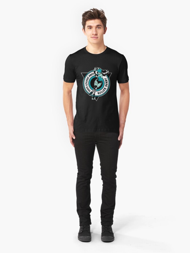Alternate view of State College Area Roller Derby Logo Slim Fit T-Shirt