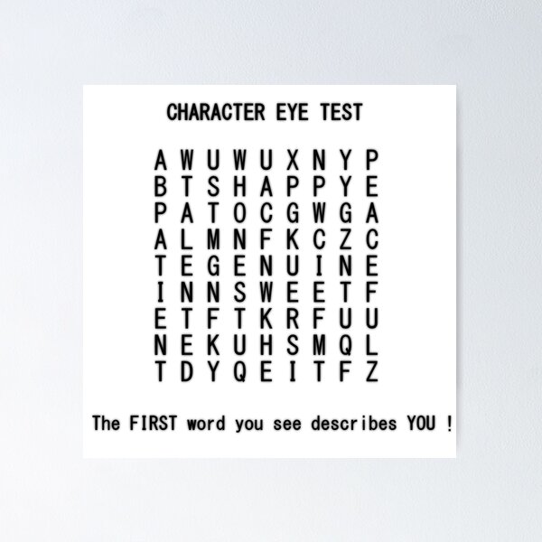 Eye Exam Chart Vision Eye Test Chart Snellen Eye Charts For Eye Exams 20  Feet Symbol Novelty Medical Wall Occluder Vision Thick Paper Sign Print  Picture 8x12 - Poster Foundry