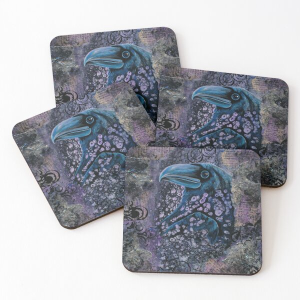 Raven Coasters (Set of 4)