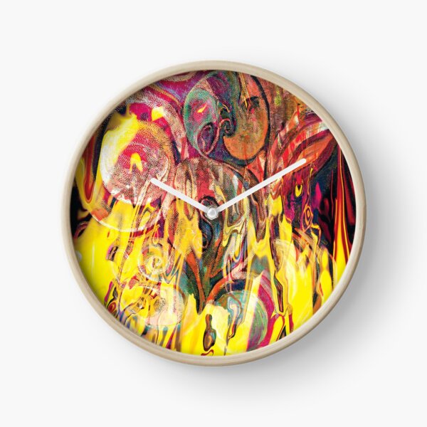revealing fire abstract art Clock
