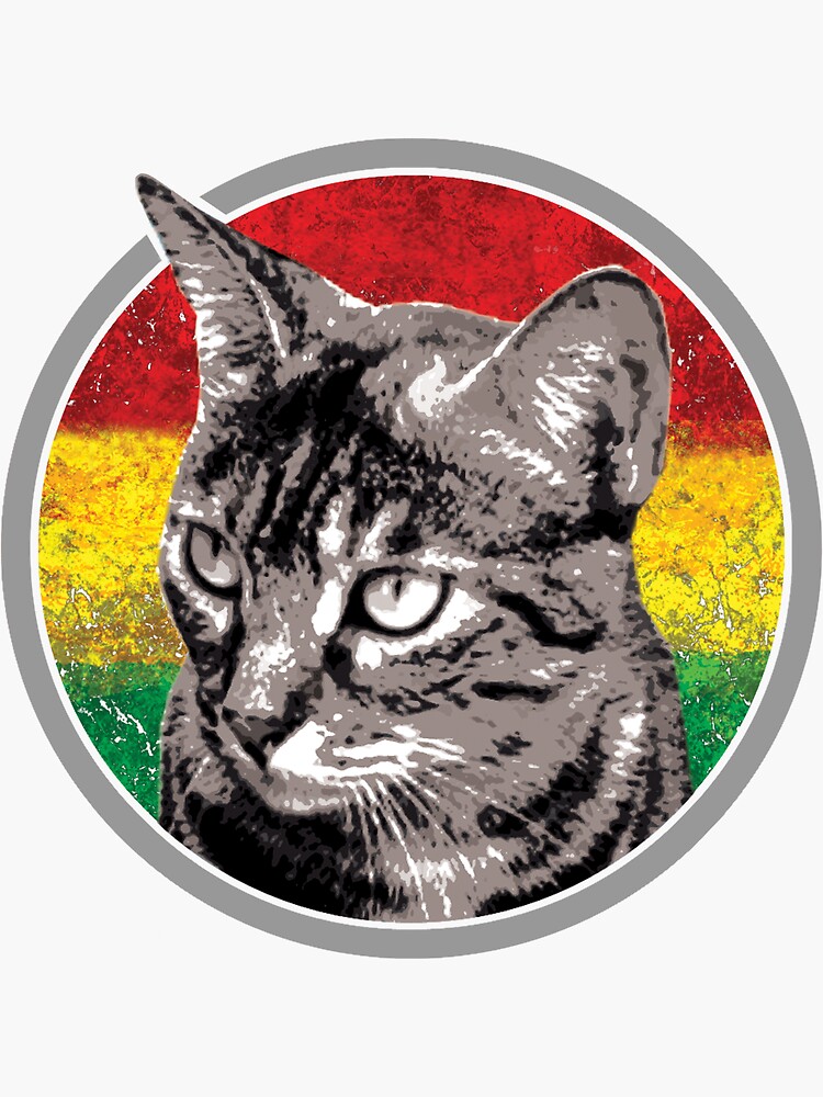 "Reggae cat" Sticker for Sale by Periartwork Redbubble
