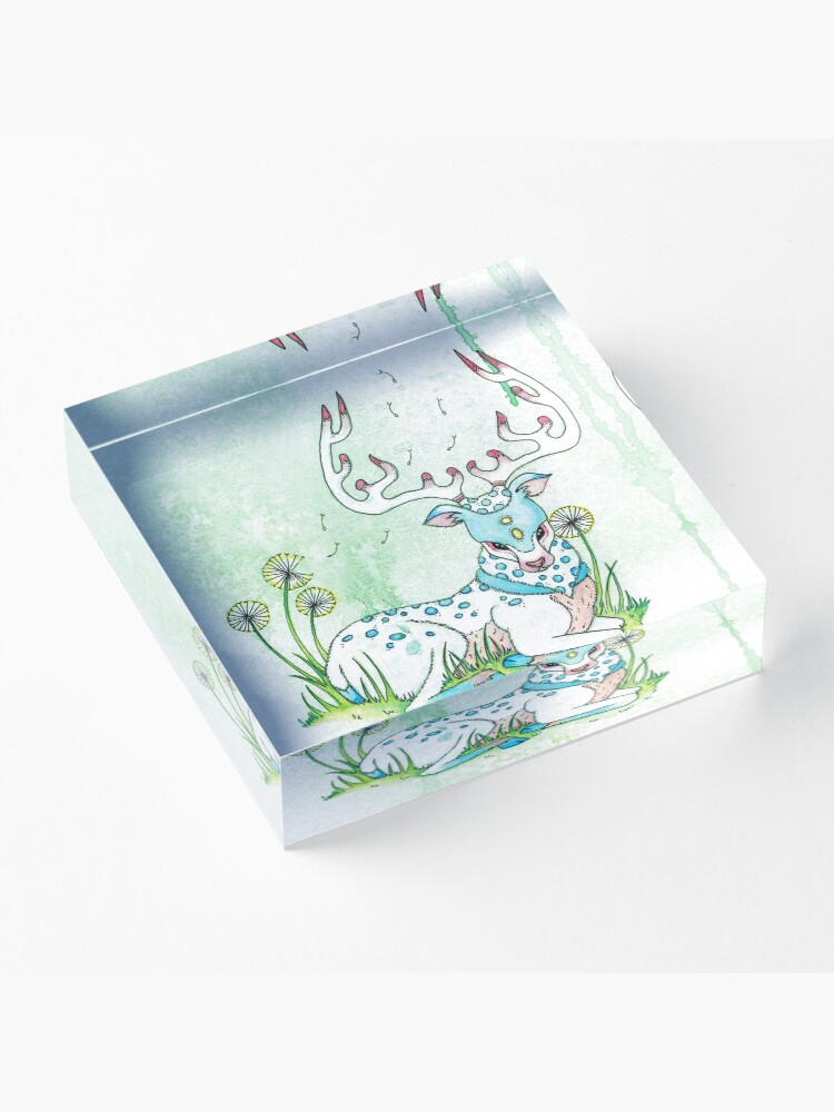 Alternate view of Pastel Reindeer Acrylic Block