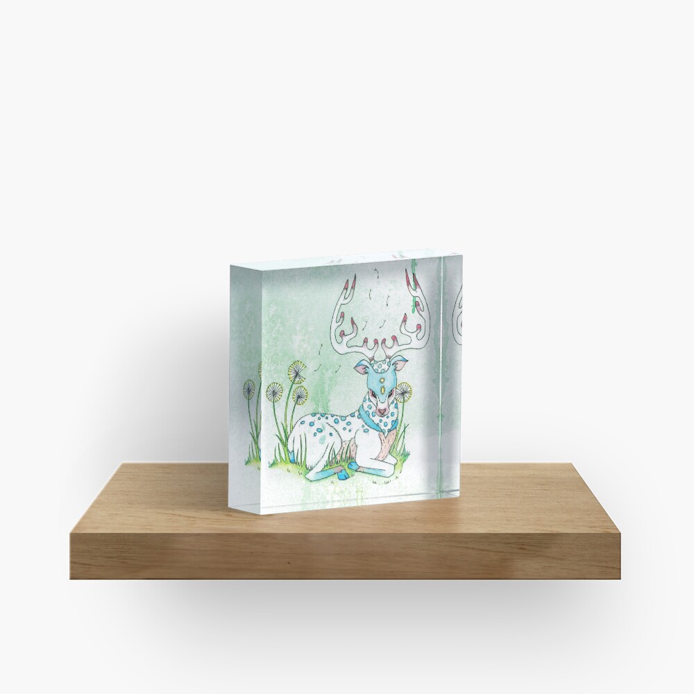 Pastel Reindeer Acrylic Block