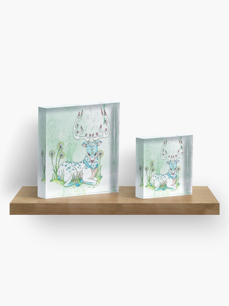 Alternate view of Pastel Reindeer Acrylic Block