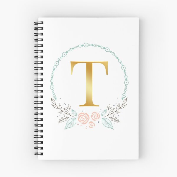 Item preview, Letter T monogram gold flowers designed and sold by Franja2.