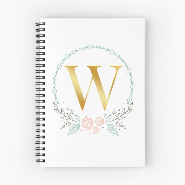 Item preview, Letter W monogram gold flowers designed and sold by Franja2.