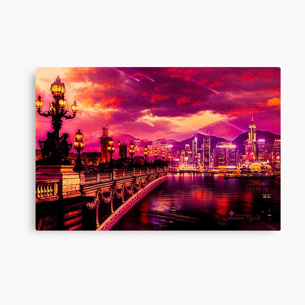 Purple City Leinwanddruck