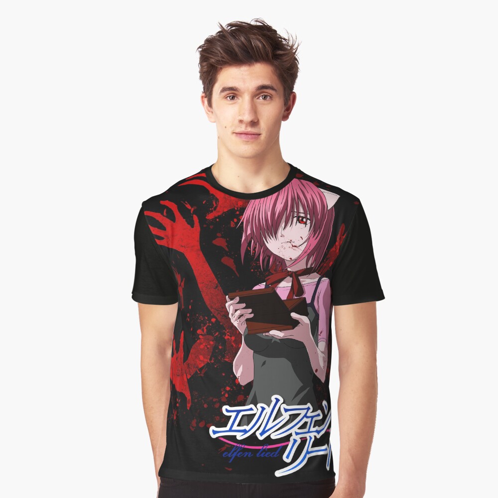 Camiseta Camisa Personalizada Anime Elfen Lied Clássico Hd 0