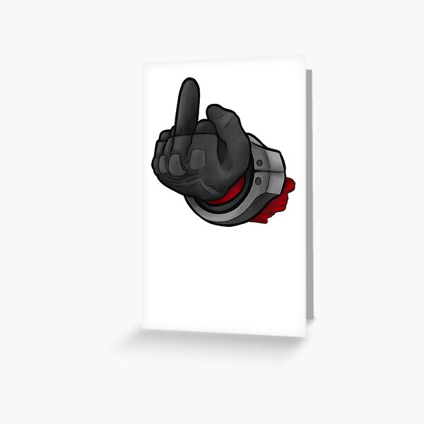 Severed middle finger Greeting Card