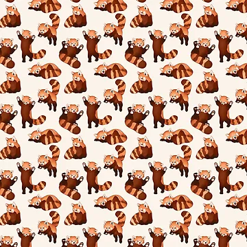 Artwork thumbnail, Red Panda Pattern by Freshdazzle