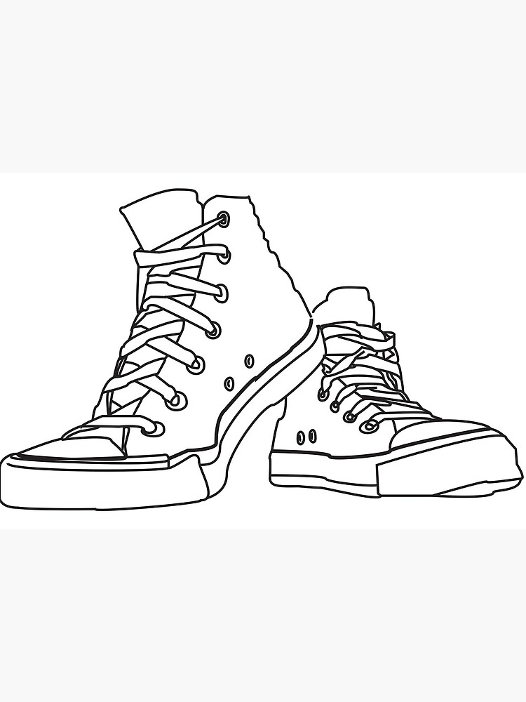 White high top 2024 converse with black line