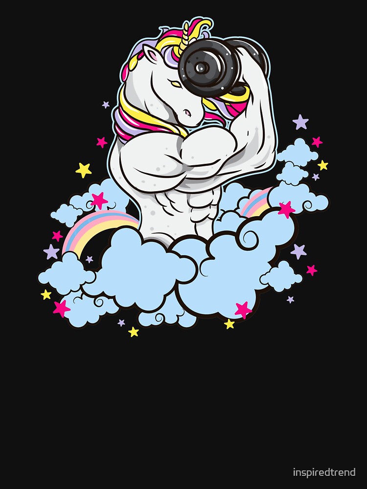 Unicorn Weightlifting Fitness Gym Rainbow Gift T Shirt By Inspiredtrend Redbubble