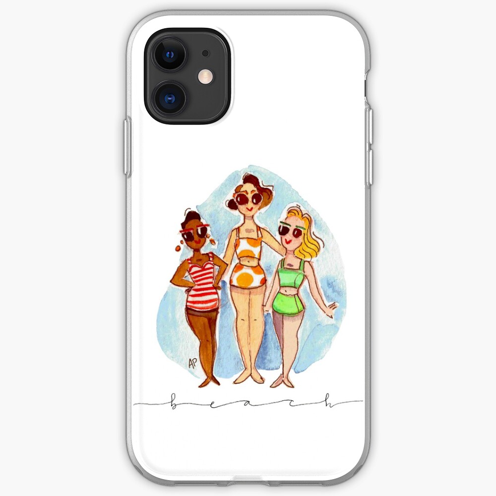 Vintage Beach - Girl Time with Hand Lettering iPhone Case & Cover