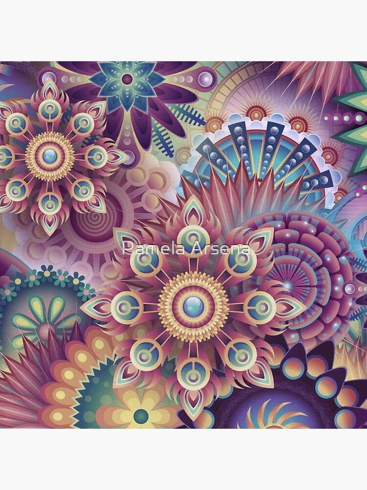 Psychedelic Kaleidoscope Abstract Wilderness Print by xpressio