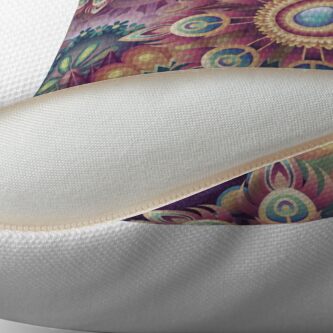 Alternate view of Psychedelic Kaleidoscope Abstract Wilderness Print Throw Pillow