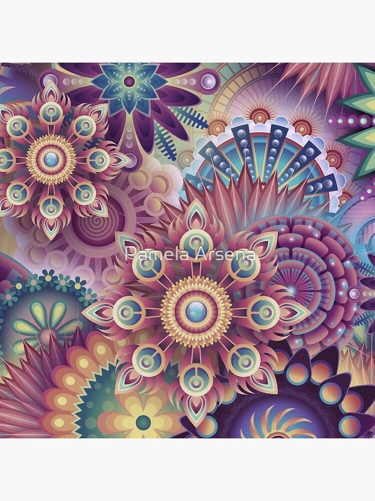 Psychedelic Kaleidoscope Abstract Wilderness Print by xpressio