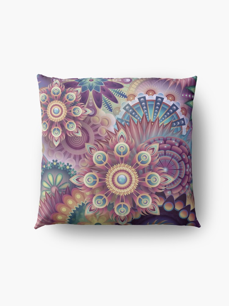 Alternate view of Psychedelic Kaleidoscope Abstract Wilderness Print Floor Pillow