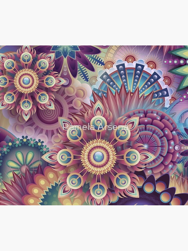 Psychedelic Kaleidoscope Abstract Wilderness Print by xpressio