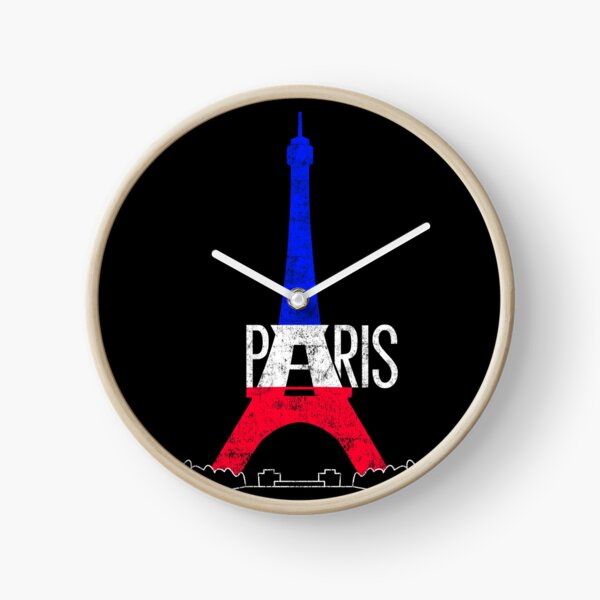 Paris Eiffel Tower France National Flag Souvenir Clock