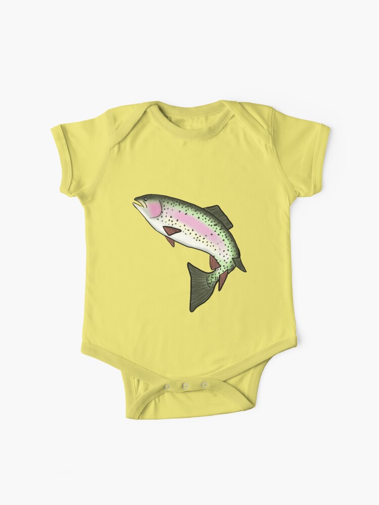 Fly Fishing Baby Clothes-Trout Fishing Onesie 12-18 Months / Black Short Sleeve