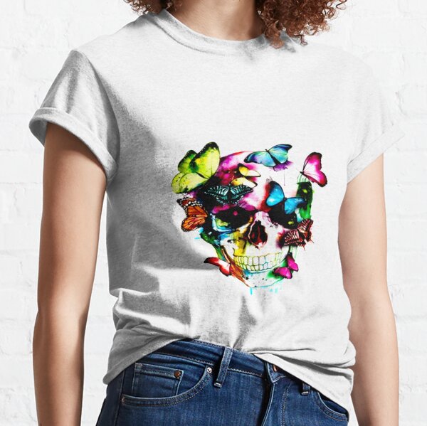 carabela con mariposas colores Camiseta clásica