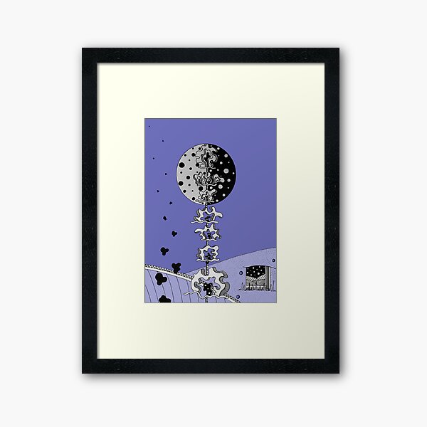 up there somewhere... Framed Art Print
