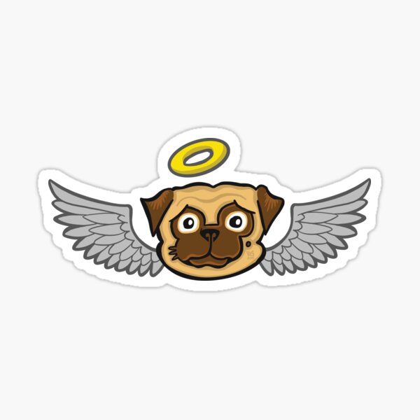 Angel Pug Sticker