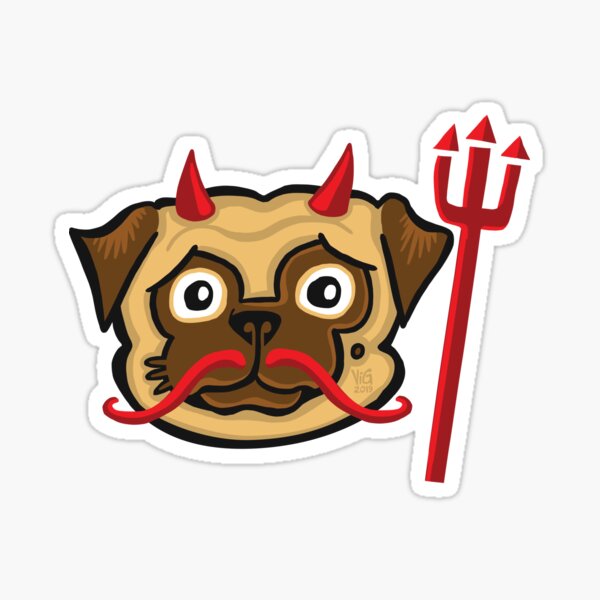 Devil Pug Sticker