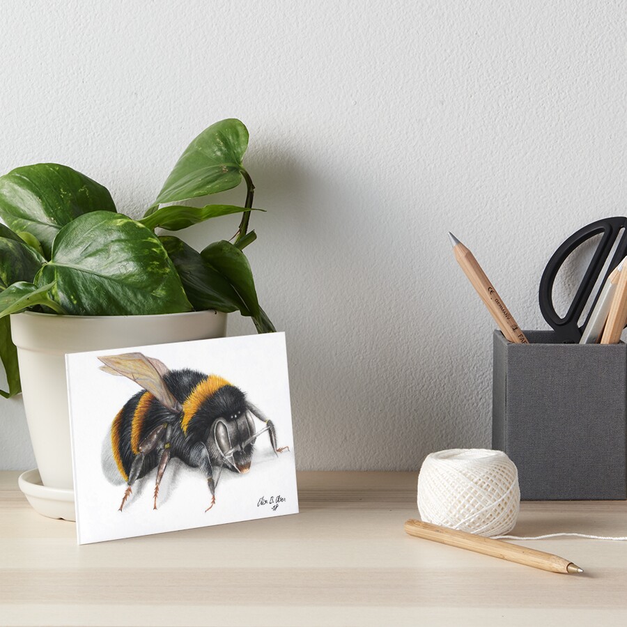 Bumble bee ink drawing Art Board Print