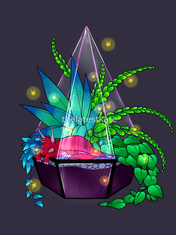 Thumbnail 3 of 3, Racerback Tank Top, "Surround Yourself With What's Good in Life" Terrarium Dragon designed and sold by thelatestkate.