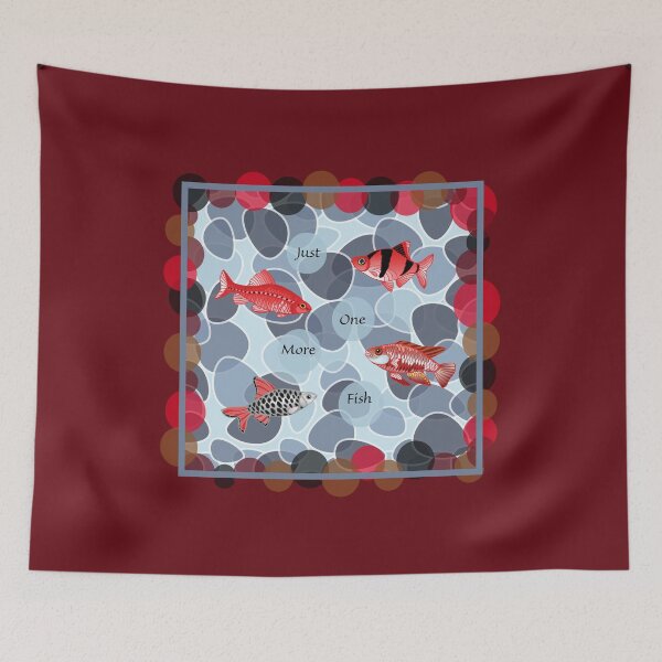 Item preview, Just One More Fish / Grey Pebbles designed and sold by infinitygrafix.