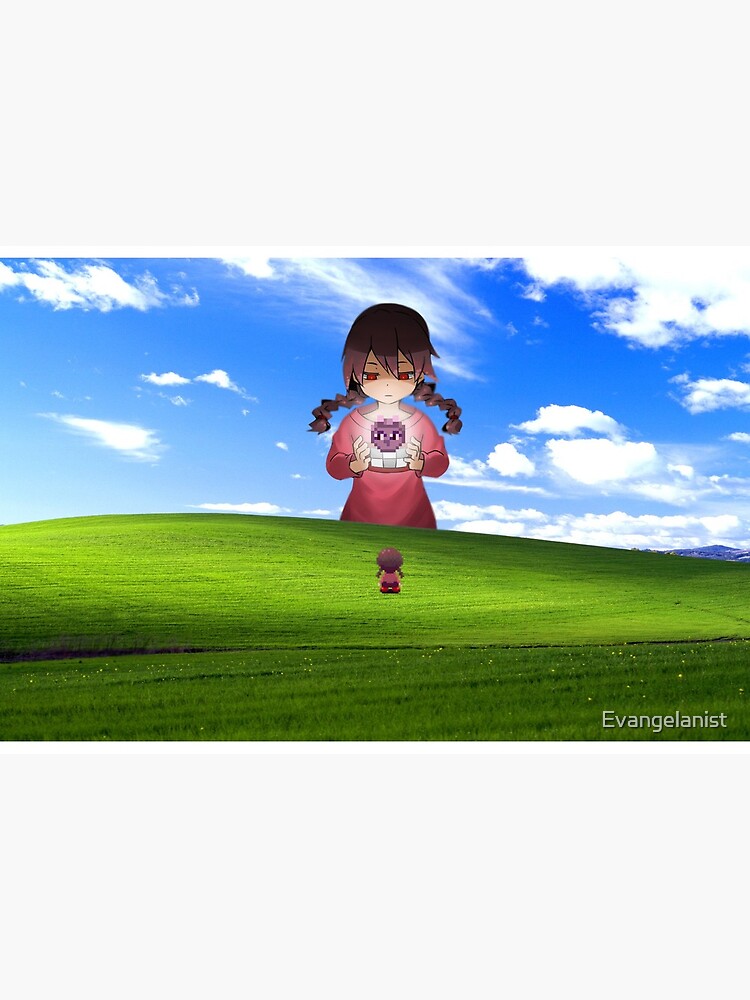 Yume Nikki - Madotsuki Anime vs Game Windows XP Bliss Mashup | Art Board  Print