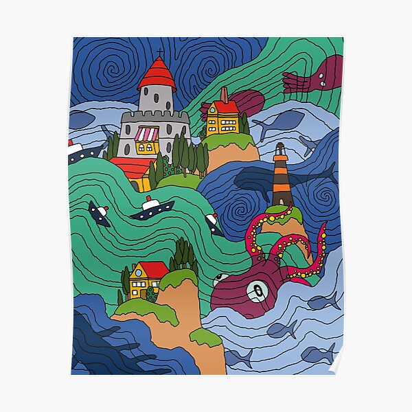 Mosaïque océan Poster