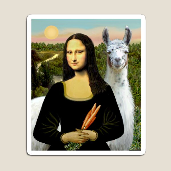 Mona Lisa and her Llama Mama Magnet