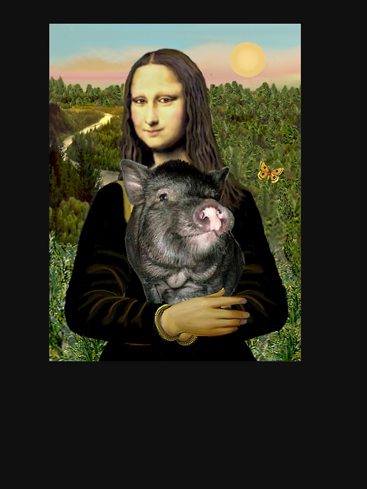 Mona Lisa and her Pot Belly Pig by JeanBFitzgerald