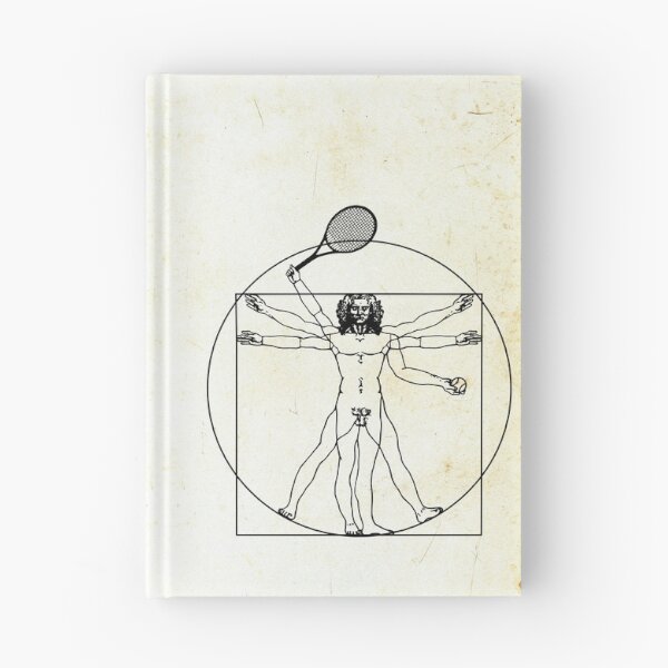 Artikelvorschau, Vitruvian Tennis Player - einzigartiges Design (schwarze Zeichnung) entworfen und verkauft von FK-UK.