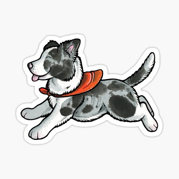 Item preview, Blue merle border collie puppy designed and sold by animalartbyjess.