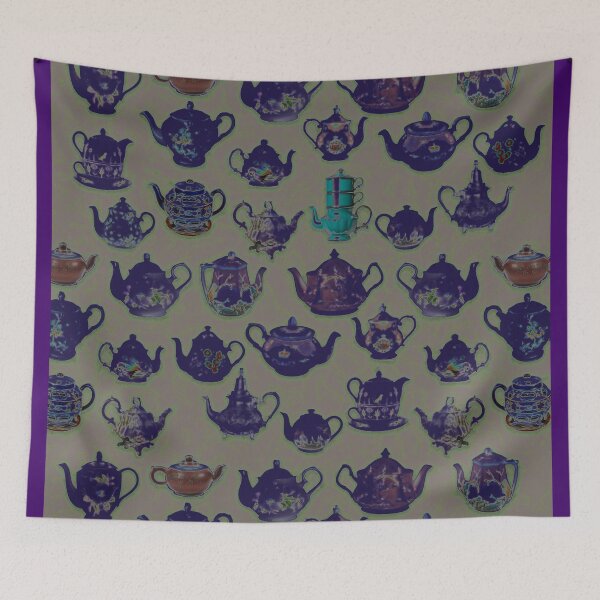 Item preview, Purple teapots everywhere designed and sold by jennyjeffries.