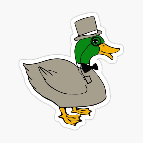 "Fancy duck with monocle and top hat Duckington" Sticker for Sale by